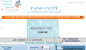 Flash Covid n°8 synthèse des actualités semaine du 20 au 24 avril 2020